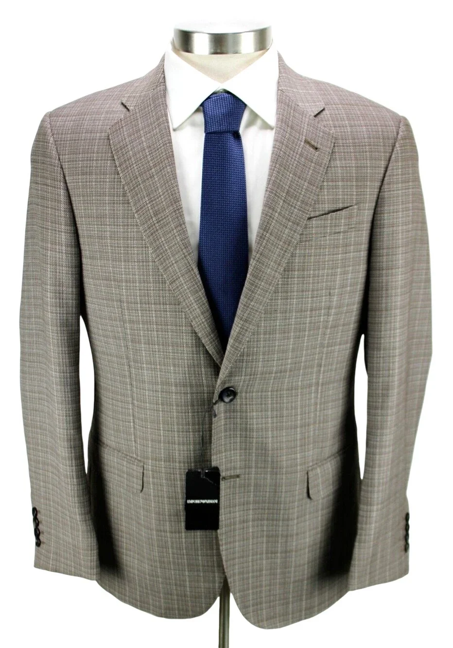 Emporio Armani Blazer 48 R fits 46 Brown White Woven Wool G Line Sport Coat New